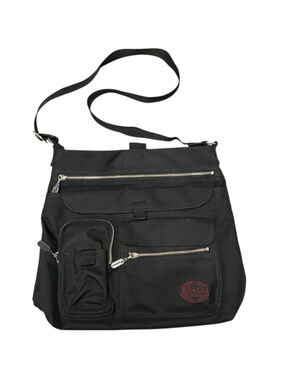 Fossil Black Canvas Unisex Crossbody Messenger Laptop Bag NWOT